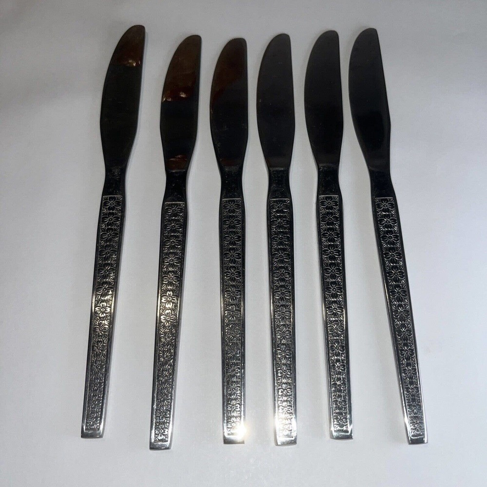 Trocadero, Korea Floral Pattern Stainless Flatware Set/6 Dinner Knives